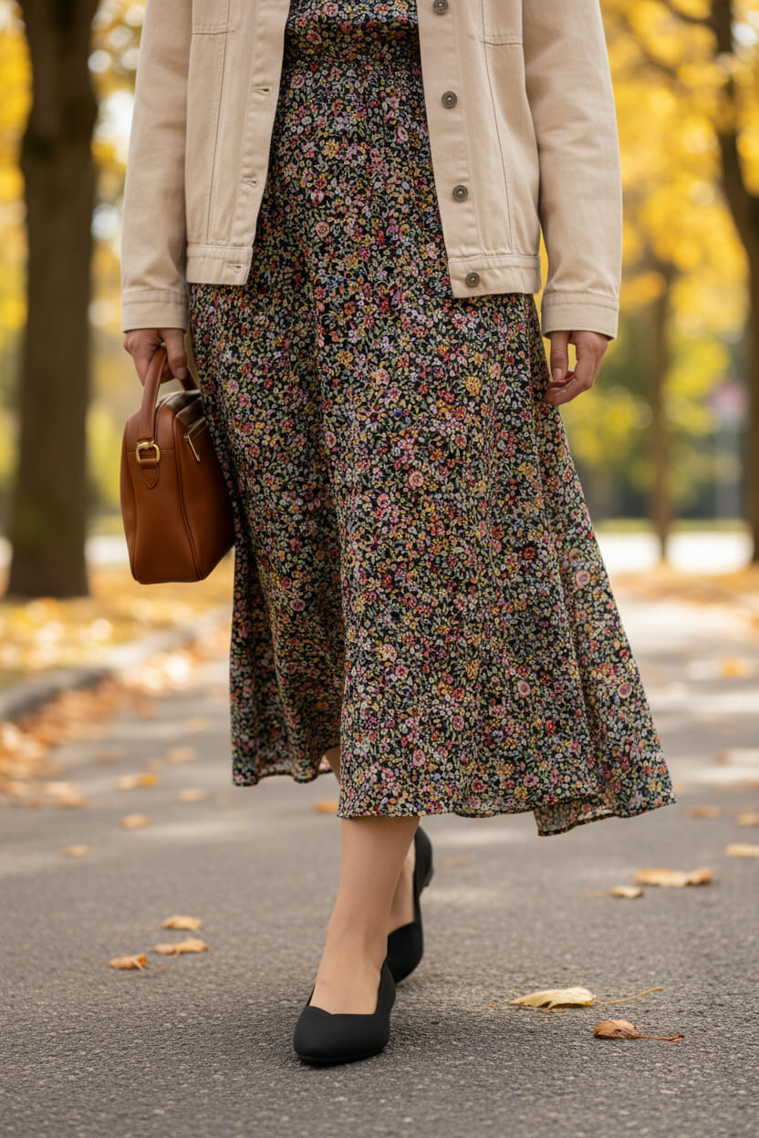 Velora Black Flats | Comfortable Flyknit Low-Heel Shoes