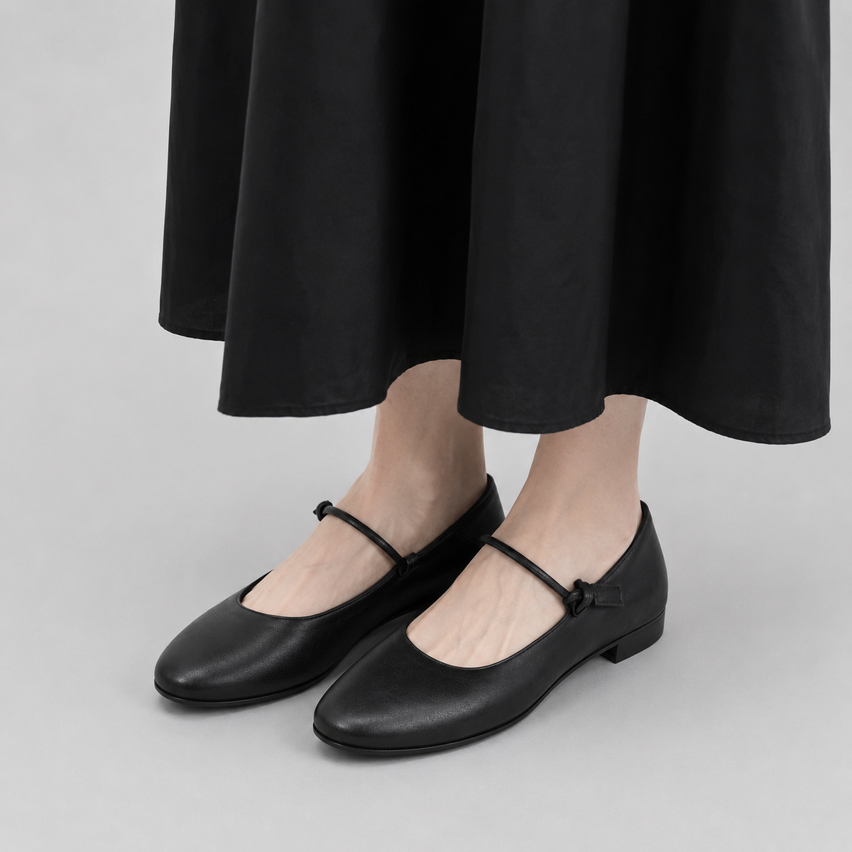 Mina 淺口細帶鞋（黑色）